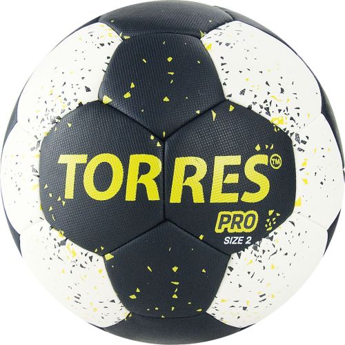 Мяч гандбольный TORRES PRO №2 (ПУ) черно-бело-желтый