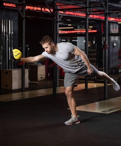 Медбол высокой плотности STARFIT GB-702 1 кг (желтый)#2