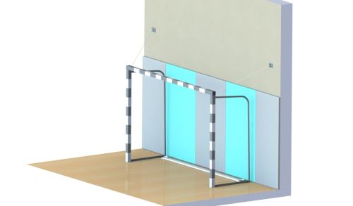 Ворота для мини-футбола/гандбола 3х2х0,6м, разборные (с креплением к стене и противовесом) СТ-464
