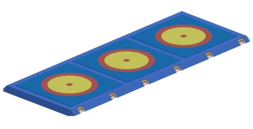 Помост для борьбы на три ковра 41,5х15,5х0,8 м СТ-180