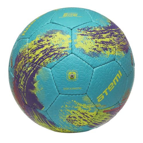 Мяч футбольный ATEMI GALAXY №5 (резина) зелено-желто-розовый#4 Мяч футбольный ATEMI GALAXY №5 (резина) зелено-желто-розовый#4