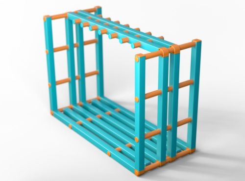 Стойка для акваинвентаря 1200х600х1000 мм (без колес)