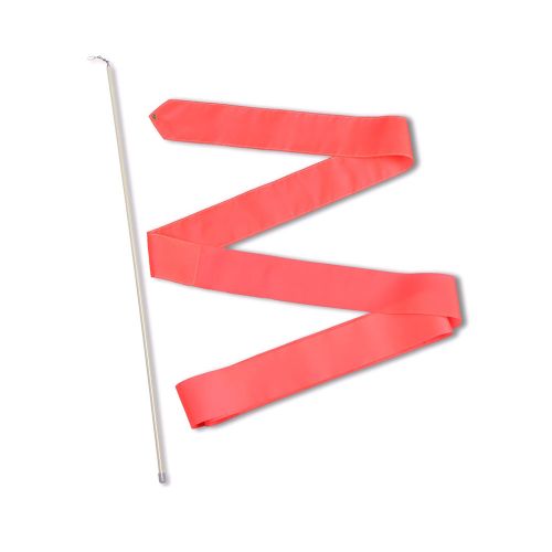 Лента гимнастическая с палочкой 6 м (розовый коралл)