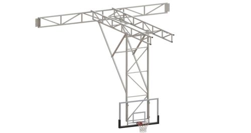 Щит баскетбольный со стационарной потолочной фермой (к-т: ферма, щит из закаленного стекла, протектор, аморт. кольцо, сетка) СТ-333