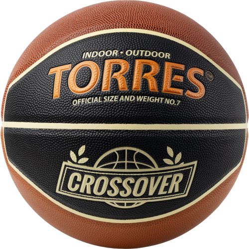 Мяч баскетбольный TORRES Crossover №7 (ПУ) черно-коричнево-бежевый Мяч баскетбольный TORRES Crossover №7 (ПУ) черно-коричнево-бежевый