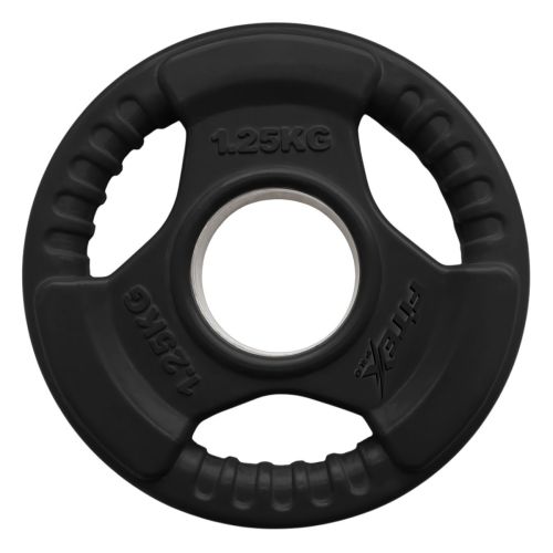 Диск олимпийский 1,25 кг обрезиненный черный с ручками V-SPORT LBH-1.25