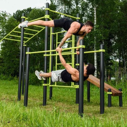 Воркаут (рукоход, швед. стенка, 2 переклад., переклад. верт., накл. скамья, брусья) ZAVODSPORTA W237#5