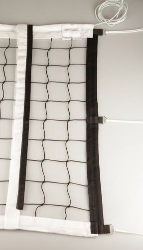 Сетка волейбольная соревн. 9,5х1 м d=3,5 мм (стропа, черная) с тросом и карманами для антенн Сетка волейбольная соревн. 9,5х1 м d=3,5 мм (стропа, черная) с тросом и карманами для антенн