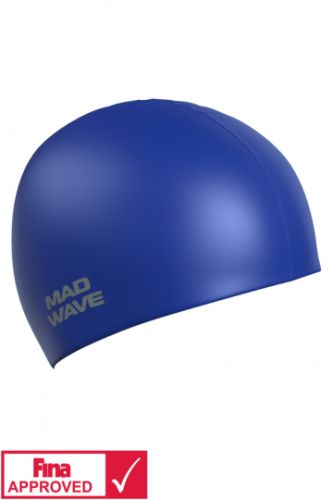 Шапочка для плавания MADWAVE Intensive Silicone Solid FINA Approved (силикон) синий