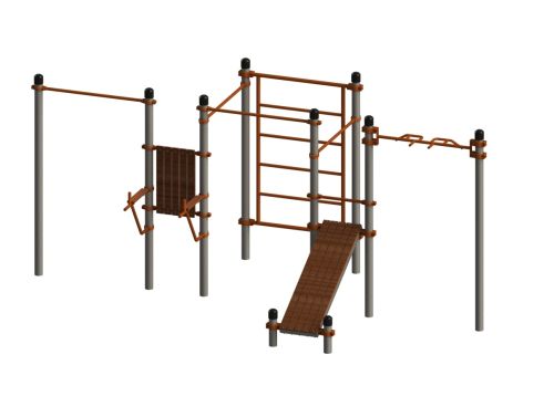 Уличный комплекс Воркаут СТ-532 (оцинкованные опоры 89 мм)