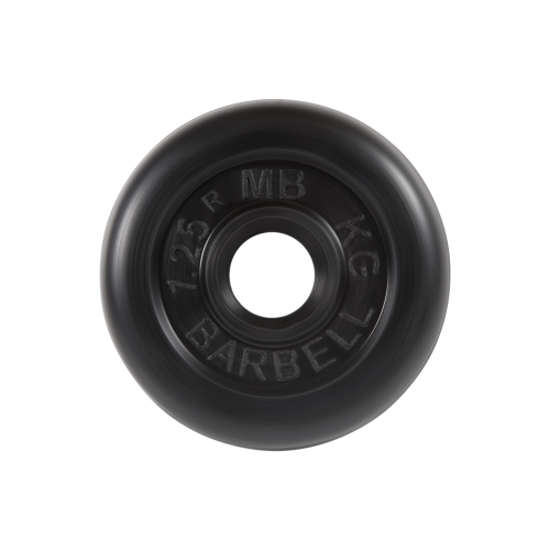 Диск обрезиненный 1,25кг, d=26мм (черный) MB Barbell MB-PltB26-1,25 Диск обрезиненный 1,25кг, d=26мм (черный) MB Barbell MB-PltB26-1,25