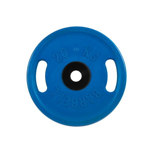 Диск обрезиненный с ручками 20кг, d=51мм (цветной) MB Barbell MB-PltCS-20
